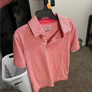 Falls Creek Red and White Striped Polo